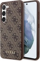 Guess Hoesje Hard Case 4G Logo Metal Bruin Geschikt voor Samsung Galaxy S23