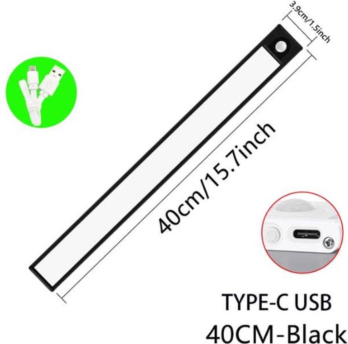 TLVX LED Lamp met Beweging Sensor Oplaadbaar / Draadloos / 5V / USB / Accu / 40CM / 86 LED