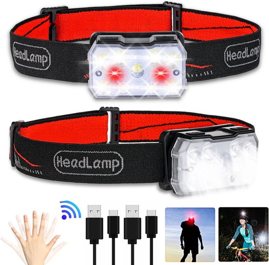 Lampe frontale LED rechargeable USB étanche pour camping,pêche de