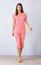 Roze Hajo pyjama bloemen - Roze - Maat - 48/50