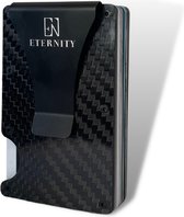 Eternity Pasjeshouder - Portemonnee Heren - Pasjes houder Heren - 15 Kaarten - RFID Veilig- Minimalistisch - Carbon Fiber - Briefgeld - Zwart