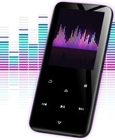 Nuvance - MP3 Speler Bluetooth - 16GB intern geheugen - Ondersteuning tot 128GB - Voice Recorder Digitaal - met FM Radio - Zwart