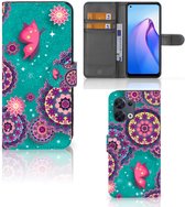 GSM Hoesje OPPO Reno8 Flipcase Cirkels en Vlinders