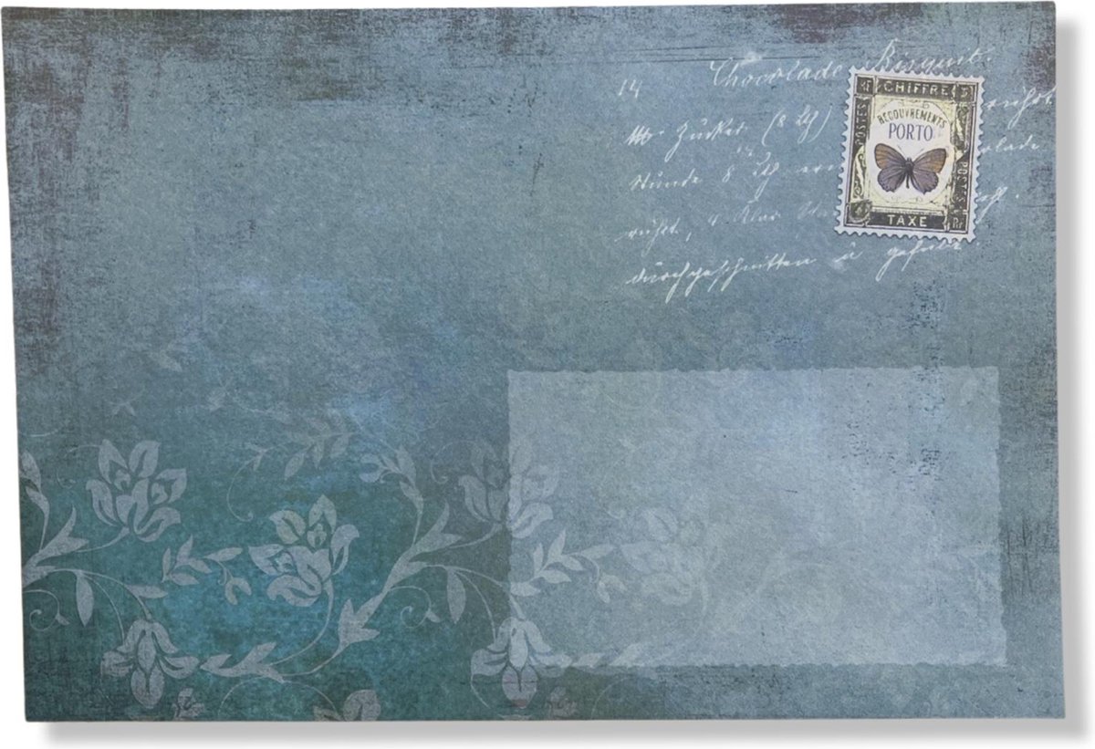 Cards & Crafts Luxe Gekleurde Enveloppen - 50 stuks - Blauw / groen / vlinder - B6 175X120 mm - 120grms