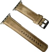 Fungus - Smartwatch bandje - Geschikt voor Apple Watch 38 / 40 / 41 mm - Series 1 2 3 4 5 6 7 8 9 SE iWatch - PU leer - Beige, zilveren gesp