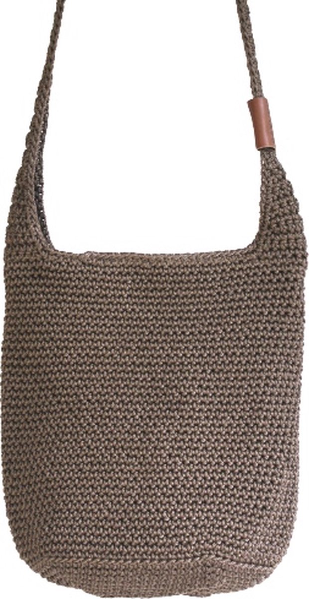 BAYUXX Bags Bali - Gehaakte tas met rits - Model BIBI - Handmade in Bali - Dames - Crossbody/ Schoudertas - Taupe - Duurzaam