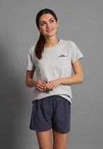 Tom Tailor Pyjama korte broek - 625 Grey - maat 44 (44) - Dames Volwassenen - Katoen/elastaan- 60039-6061-625-44