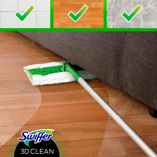 Swiffer Floor Cleaner 3D Clean - Lingettes sèches pour sols - Recharges - Pack économique 12 x 7 lingettes