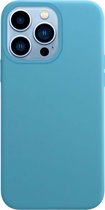 Telefoonglaasje Hoesje Geschikt voor iPhone 13 Pro - Siliconen - Blauw - Beschermhoes - Case - Cover