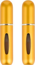 Mini flacons de Parfum - pack de 2 - rechargeables - Bouteilles de voyage - atomiseur de parfum - or Goud