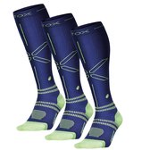 STOX Energy Socks - 3 Pack Sportsokken voor Mannen - Premium Compressiesokken - Kleur: Donkerblauw/Geel - Maat: XLarge - 3 Paar - Voordeel - Mt 46-49