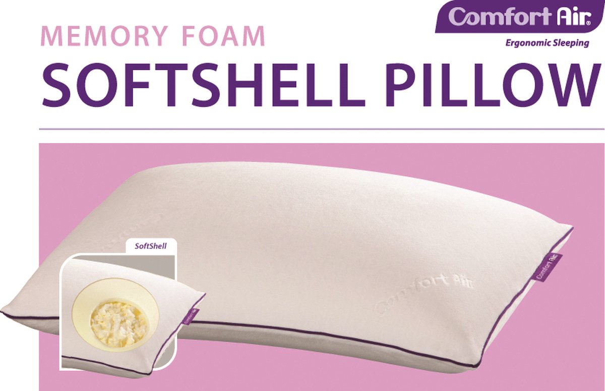 Comfort Air Memory Foam SoftShell pillow 50 x 70 cm - traagschuim  hoofdkussen -... | bol