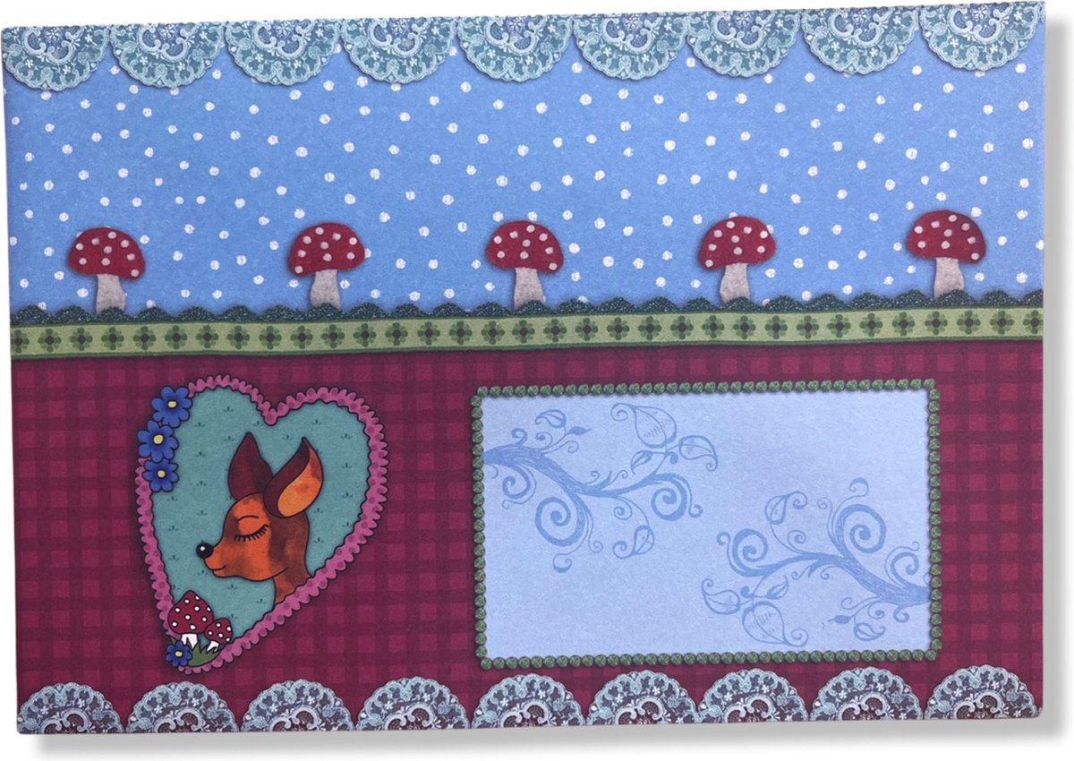Cards & Crafts Luxe Gekleurde Enveloppen - 50 stuks - Blauw / Engel / Rozen - B6 - 175X120 mm - 120grms - 50 enveloppen