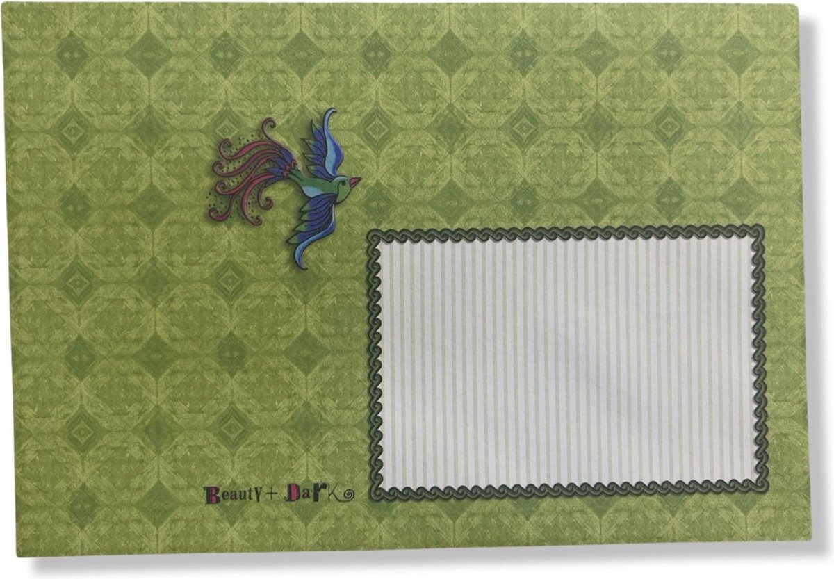 Cards & Crafts Luxe Gekleurde Enveloppen - 50 stuks - Groen / vogel - B6 -175X120 mm - 120grms - 50 enveloppen