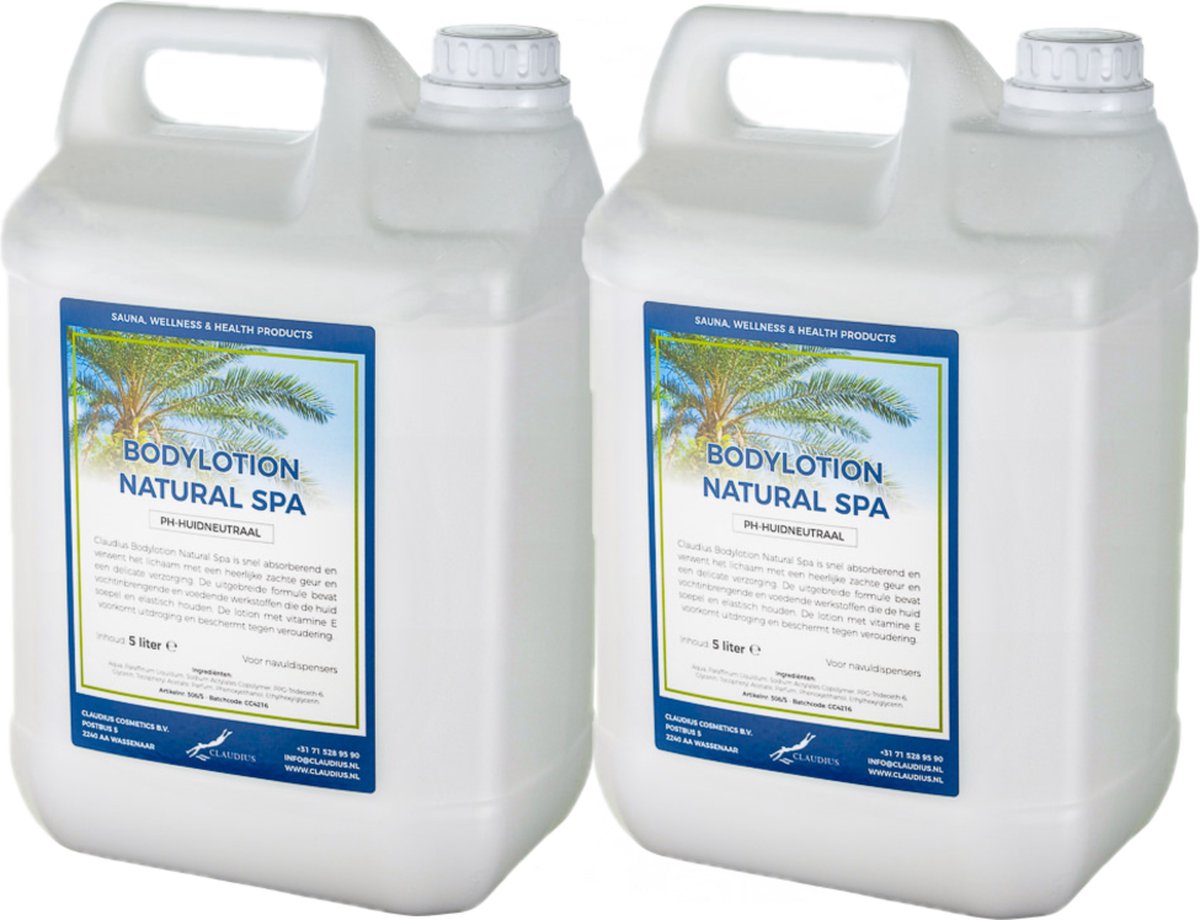 Bodylotion Natural Spa 5 Liter - set van 2 stuks - navulling - Voordeelverpakking