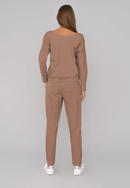 REORIA Vrouwen Katoen Lounge Wear Sets Ronde Hals Trainingspak Set