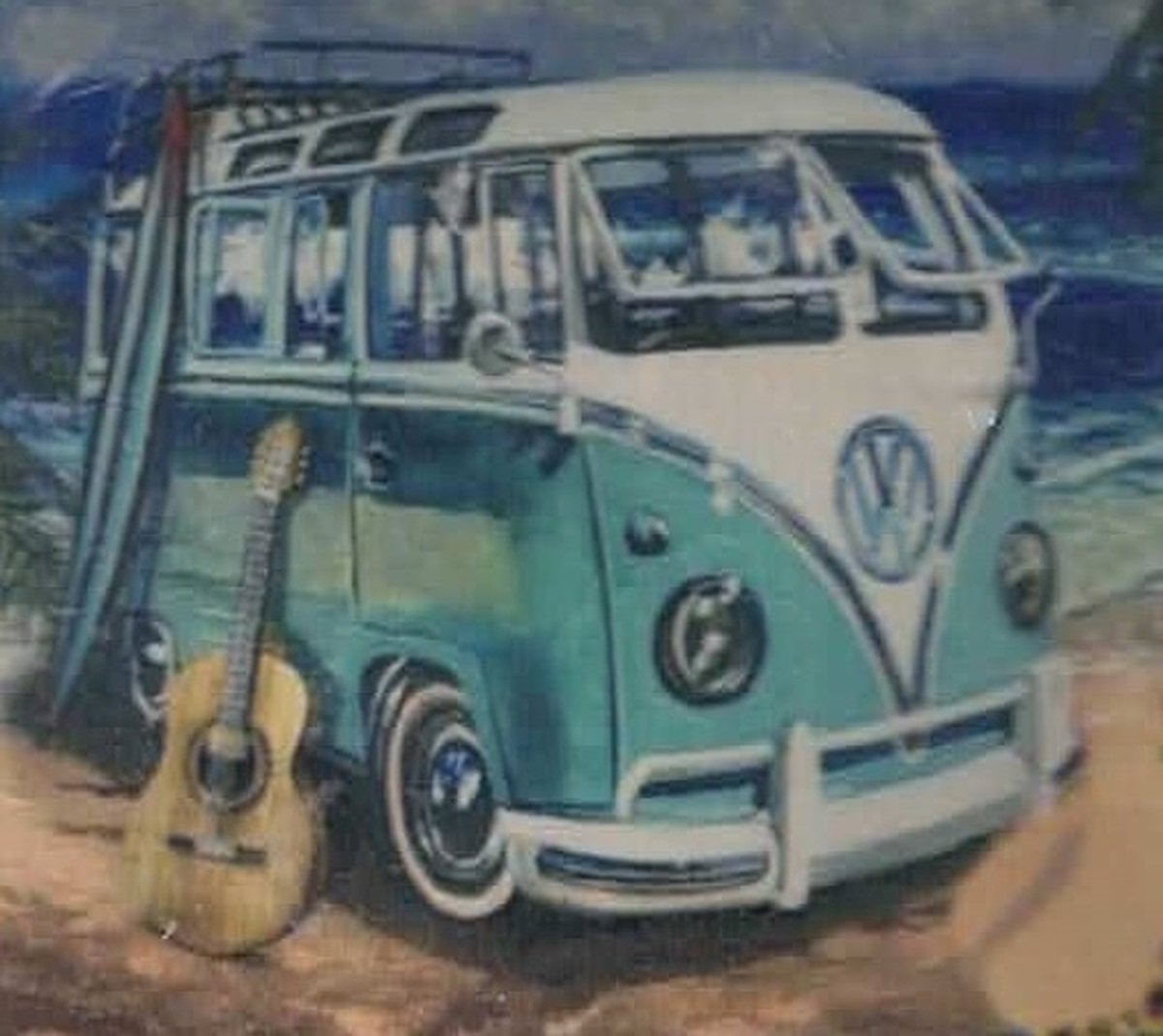 Diamond Painting Volwassenen - VW - Volkswagen - Minibus - 50x60cm - Ronde Steentjes - Volkswagen T1