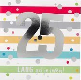 Depesche - Cijferkaart met muziek, vierkant met de tekst "25 - Lang zal je leven!" - mot. 034