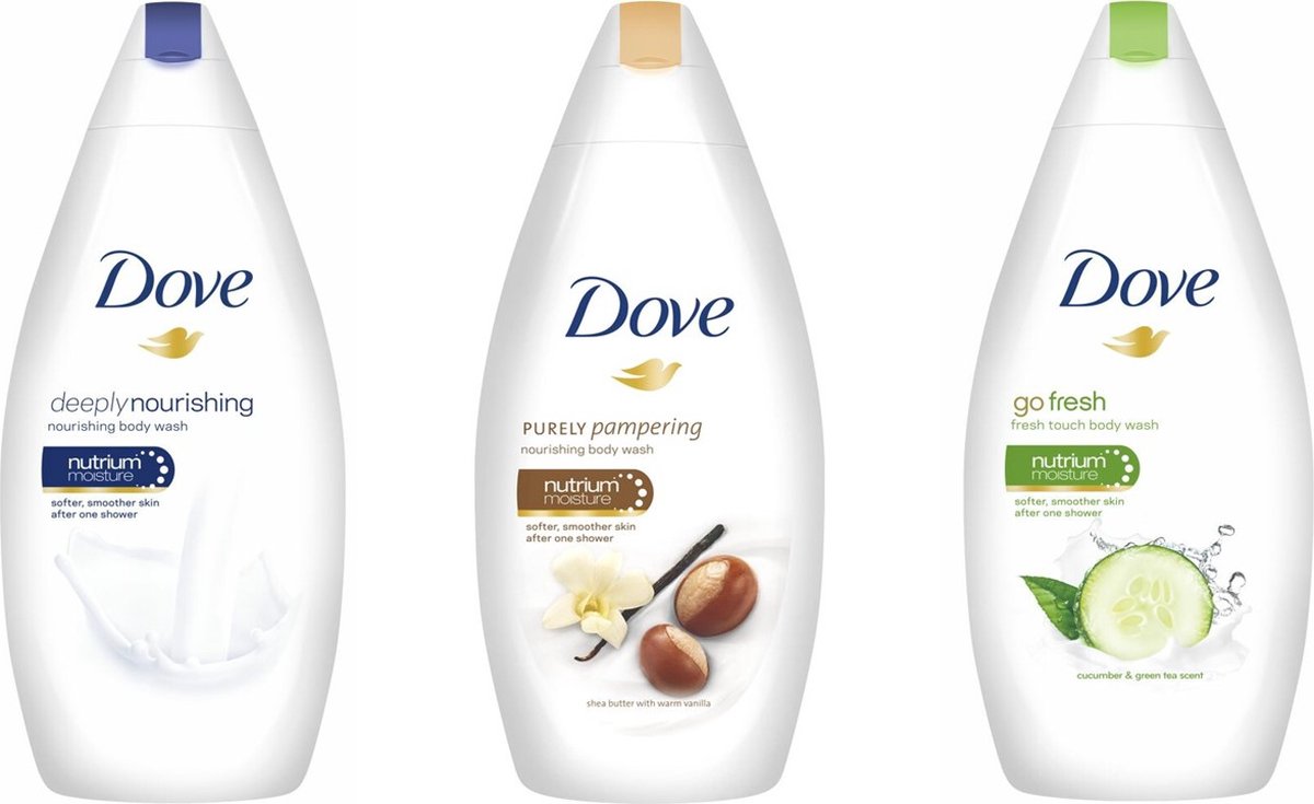 Dove Douchegel Assorti - Shea Butter & Vanilla, Deeply Nourishing / Cucumber & Green Tea