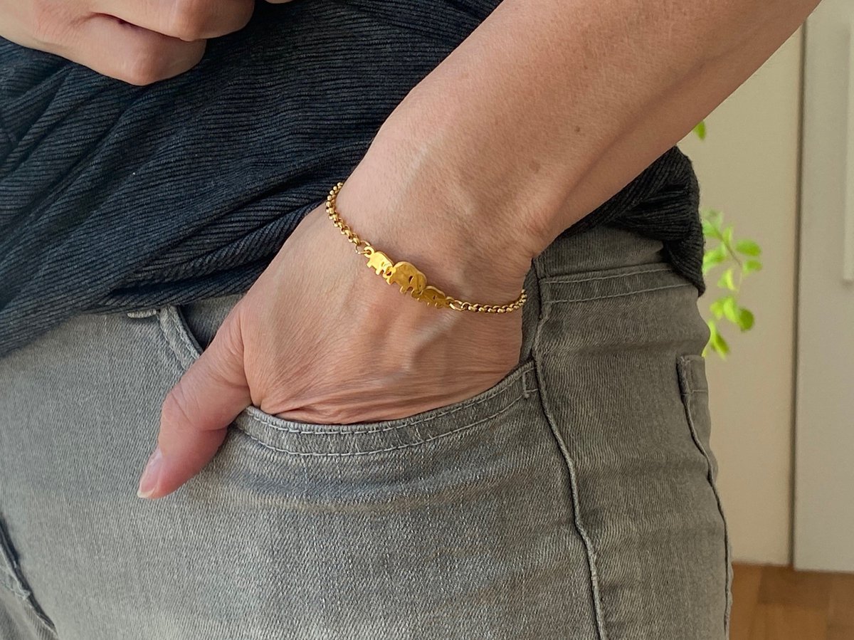 Boho olifant enkelarmband zilveren enkelbandje armband