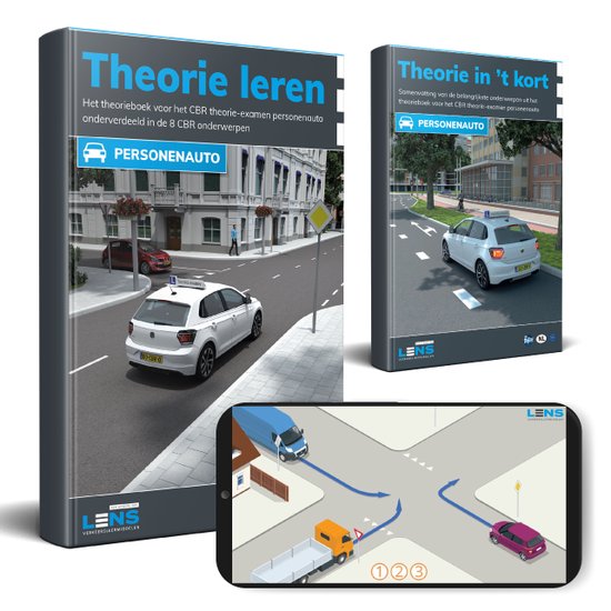 Auto Theorieboek 2023 Rijbewijs B met Samenvatting en Apps - Theorie Leren CBR examen - Lens Media