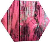 PVC Schuimplaat Hexagon - Roze Geverfde Schutting - 70x60.9 cm Foto op Hexagon (Met Ophangsysteem)