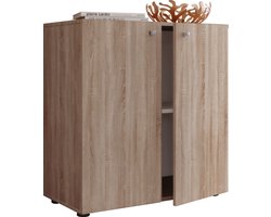 VCM tv-meubel, tv-tafel, slank tv-meubel, tv-tafel, tv-tafel zwart, tv-tafel 43 inch, tv-meubel voor 50 inch tv, tv-tafels, hoek-tv-tafel voor 55 inch tv, lage tv-tafel, Houten ladekast dressoir hoogslaper dressoirkast Vandol 1 draaideuren