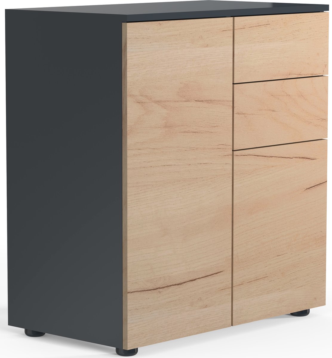 Ladekast met 5 laden Ladekast Slaapkamer Hal Woonkamer Organizer met laden 40 cm breed 92 cm hoog | witgrijs Highboard Dressoir Multifunctionele kast Kast smal