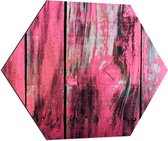 Dibond Hexagon - Roze Geverfde Schutting - 70x60.9 cm Foto op Hexagon (Met Ophangsysteem)