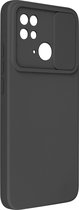 Case geschikt voor Xiaomi Redmi 10C Silicone Sliding Camera Cover zwart