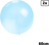 2x Mega Ballon 60 cm bleu clair - Super Ballon carnaval festival party fête anniversaire pays hélium air thème