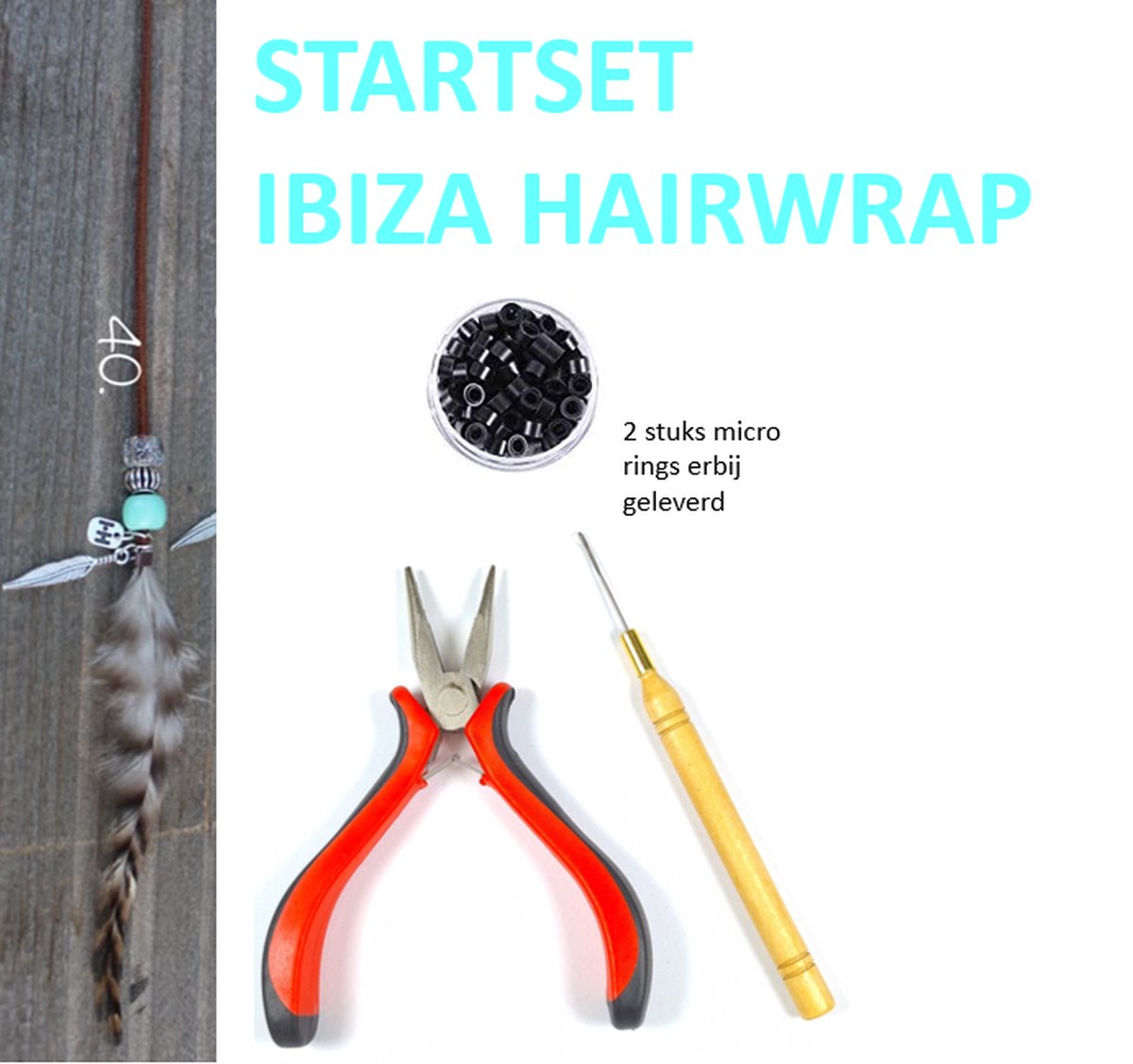IBIZA Hairwraps - Starter Set - Tout en 1 - Hairwrap Cuir Marron - 1 |  bol.com