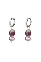 Earrings with Colored Charm Small -Silver -Stainless Steel-zilver- yehwang | Cadeau voor haar | Tieners | Moederdag