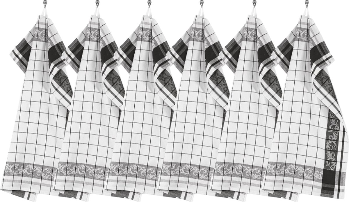 Keukenhanddoek katoen PHARAO 50x70 cm - set/6, zwart
