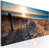 Schilderij - Zonnig pad naar de Noordzee