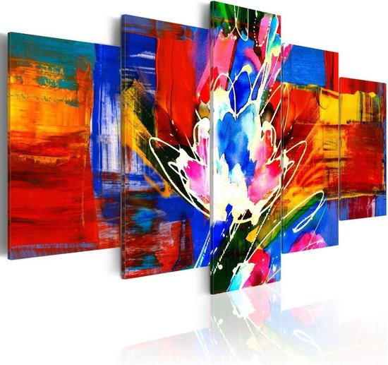 Schilderij - Krachtige kleuren, 5luik, Een echte aanrader, verwen uw muren,  premium print | bol.com