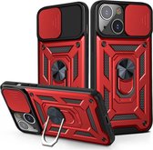Apple iphone 11 Armor case Rood-met camera bescheming-antishok case back cover -super stevige hoesje iphone Merk: