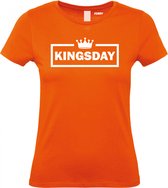 Dames T-shirt Kingsday Blok | Koningsdag kleding | oranje shirt | Oranje | maat XS
