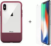 Otterbox Duo Case iPhone X / XS Hoesje + Alpha Glass Rood