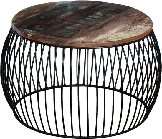 OPIUMTAFEL Oost 80 | 80x80x35 cm (BxDxH), gerecycled hout, massief