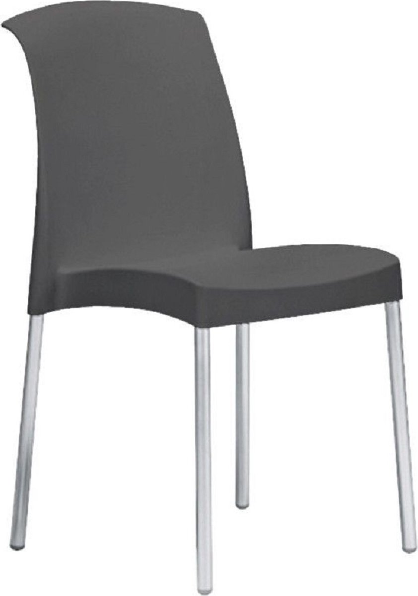 Kantinestoel Jenny. Mooie designstoel, tuinstoel. Leverbaar in antraciet. 5 Jaar garantie! Verpakt per 6 stuks!