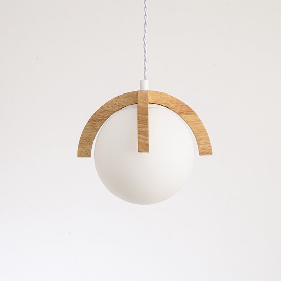 Oranje en wit glazen Space Age hanglamp - toegeschreven aan Peill and Putzler - VAEN
