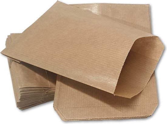 Prigta - Sacs en papier - Marron - 10x16 cm - 50 pièces - 50 gr/ m2 natron kraft / sacs cadeaux