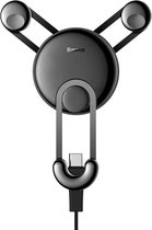 Baseus USB-C 360º Ventilatierooster Autohouder Zwart