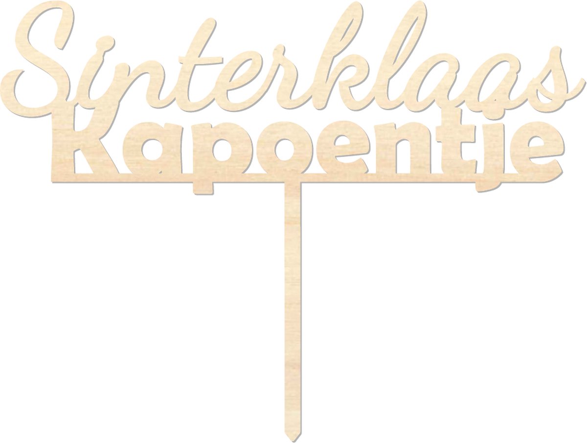 Houten caketopper / taarttopper - Sinterklaas Kapoentje - Taart / Cake topper op bestelling gemaakt