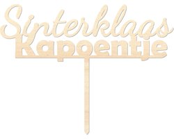 Houten caketopper / taarttopper - Sinterklaas Kapoentje - Taart / Cake topper op bestelling gemaakt