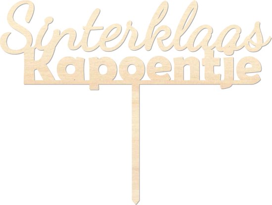 Houten caketopper / taarttopper - Sinterklaas Kapoentje - Taart / Cake topper op bestelling gemaakt