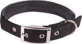 Nobleza Zwarte hondenhalsband met zachte voering - Nylon halsband met gesp - Lengte 60 cm - M