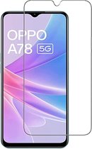 Case2go - Screenprotector voor Oppo A78 - Tempered Glass - Gehard Glas - Transparant