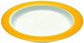 Vaatwasbestendig asymmetrisch bord Ornamin- 27 cm - wit met gele rand